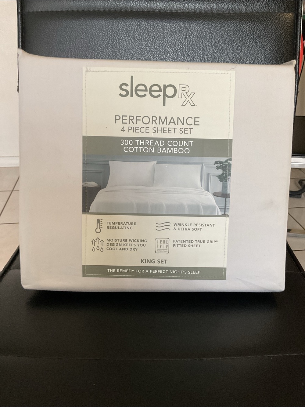 Sleep Rx 4 Piece Sheets set king 300 thread count cotton bamboo. MSRP $200